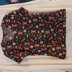 Zoe + Chloe Cute Animal scrub top